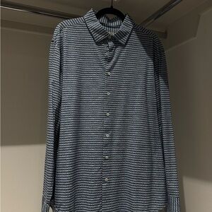 Bugatchi Navy Geometric Button Down Shirt